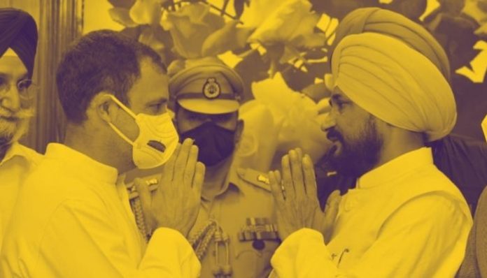 Rahul Gandhi and Charanjit Singh Channi