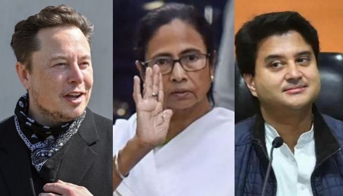 Elon Musk-Mamata Banerjee-Jyotiraditya Scindia
