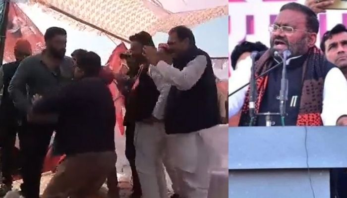 Uttar Pradesh: Clashes break out between two groups of Samajwadi Party members at rally led by Swami Prasad Maurya in Malihabad