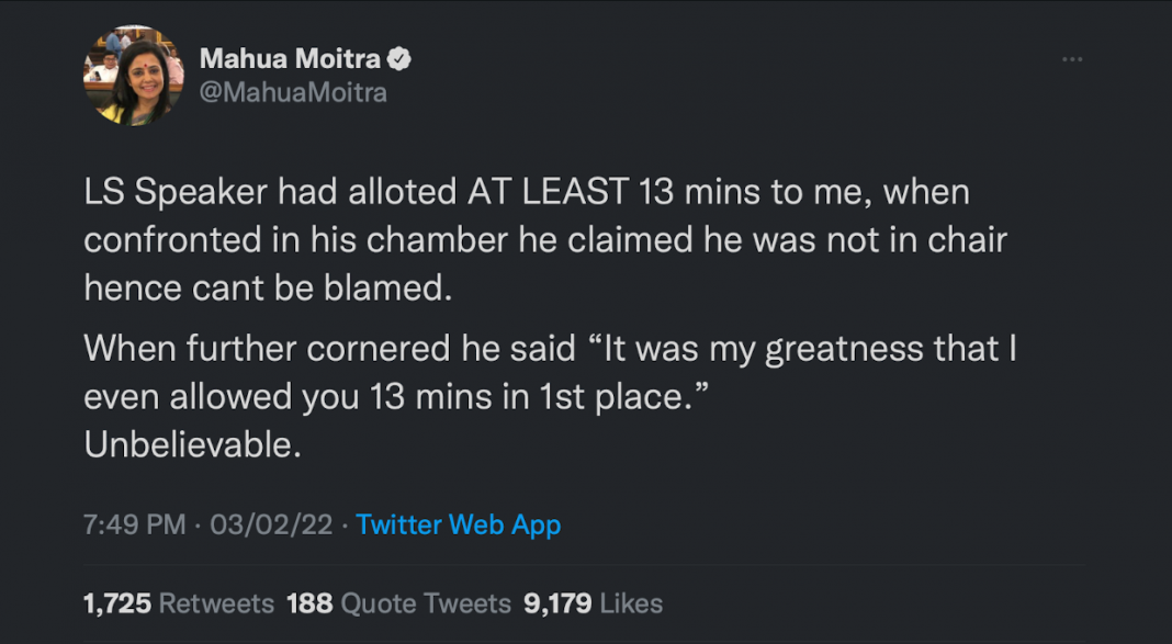 Lok Sabha Om Birla condemns Mahua Moitra for her behaviour