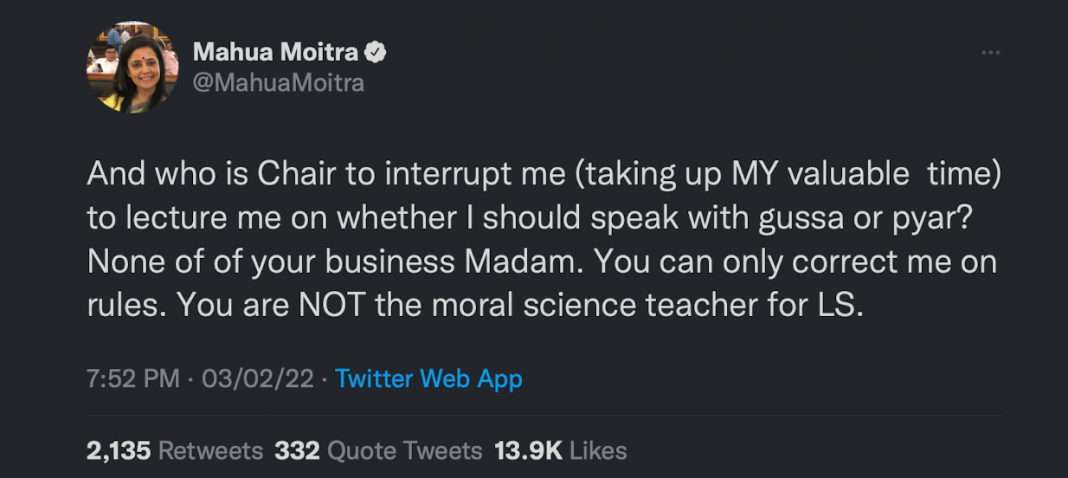 Lok Sabha Om Birla condemns Mahua Moitra for her behaviour