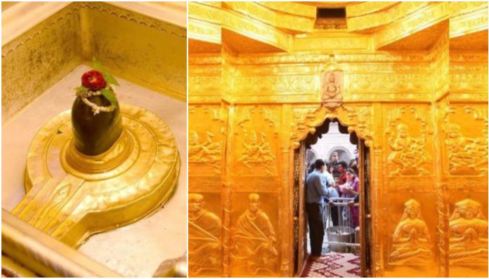 Kashi Vishwanath Temple covered in gold on Mahashivratri
