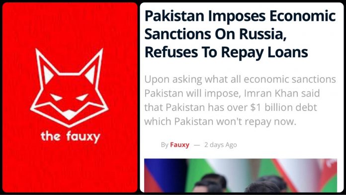 The Fauxy's hilarious satire on Pakistan's sanctions against Russia was published as actual news by international media outlets