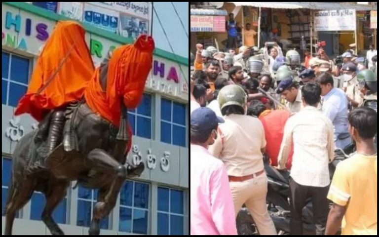 Clashes over the unveiling of Shivaji statue in Nizamabad, BJP says AIMIM and TRS workers pelted stones, section 144 imposed