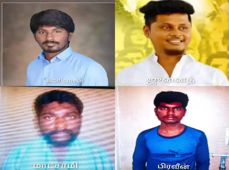 Eight men, including two DMK workers and 4 juveniles, arrested in Tamil Nadu for raping a Dalit woman, had filmed the act and blackmailed her with the tape