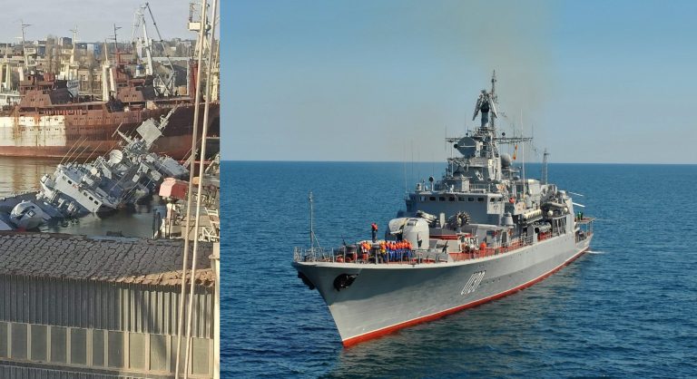 Ukraine sinks its under-repair navy ship Hetman Sahaidachny to prevent Russians from capturing it