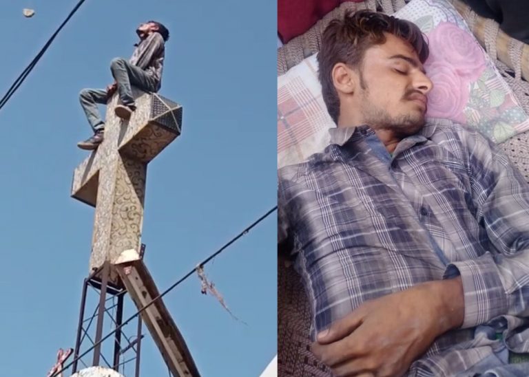Pakistan: Muslim Man climbs on the cross of a church and vandalizes it, chants Islamic verses terrorising local Christians, video viral