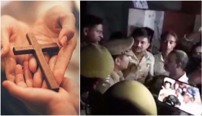 VHP protests against forceful conversion in Fatehpur Church