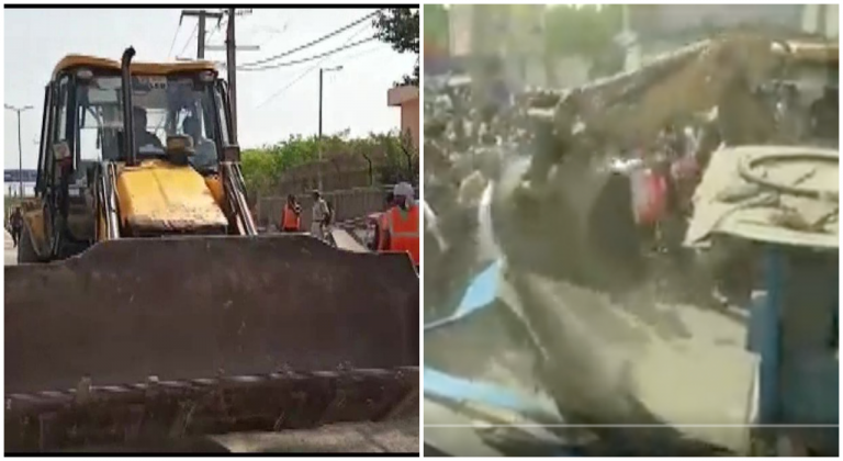 Watch: Bulldozers rolling in Jahangirpuri, NMDC starts anti-encroachment drive in violence-hit area with heavy police presence