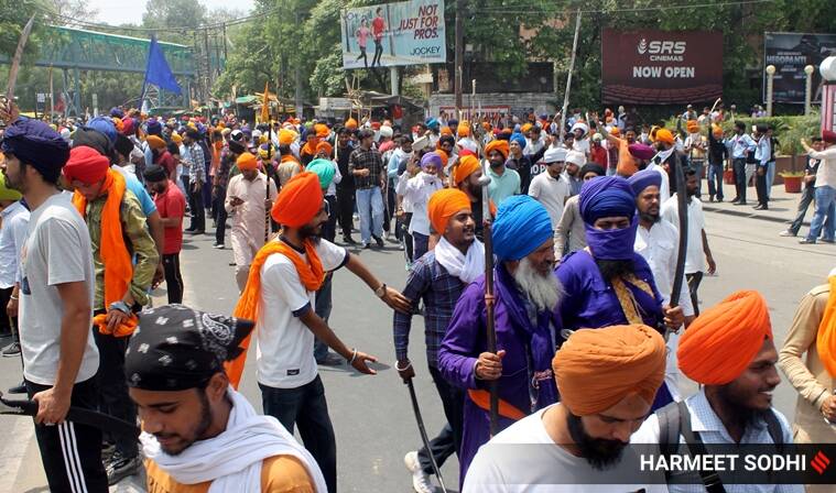 Mob of Khalistan supporters hurl stones and brandish swords at Maa Kali temple in Patiala, assault ‘Khalistan Murdabad’ march