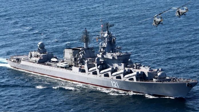 Russia's black sea flagship Moskva hit