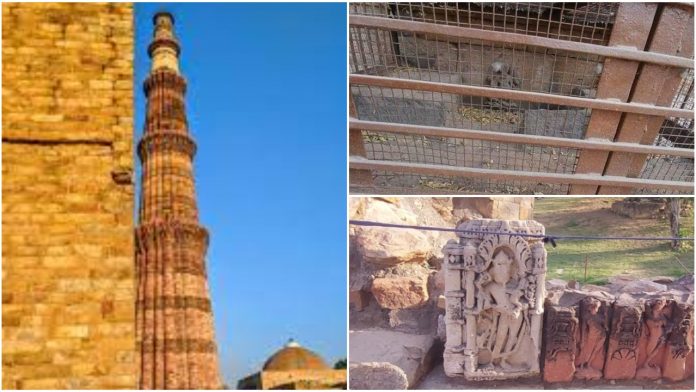 Qutub Minar complax has the remains of the numerous Hindu and Jain places of worship that were destroyed