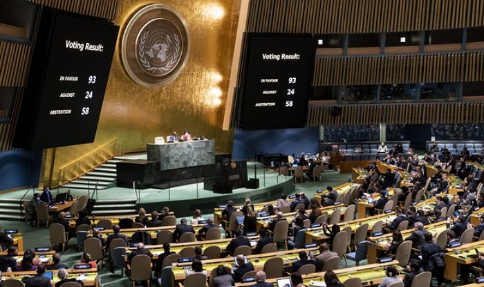 United Nations General Assembly votes to suspend Russia from Human Rights Council, India abstains from voting