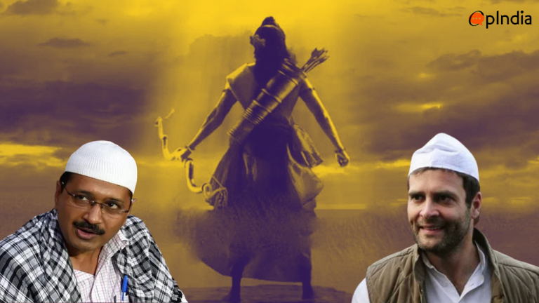 Rahul Gandhi again avoids putting up image of gods for wishing on Hindu festivals, Kejriwal puts his own picture on Ram Navmi