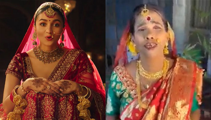Ahead of Ranbir-Alia’s wedding video of Ranu Mondal dressed as a bride signing kacha badam goes viral