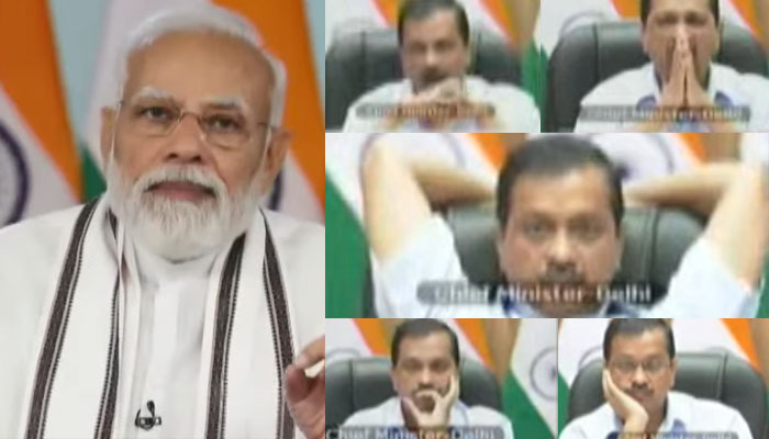 Netizens slam Arvind Kejriwal for his casual approach during PM’s meeting on Covid-19, BJP calls him ‘mannerless’
