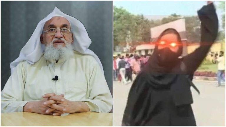 Terror org Al-Qaeda chief recites poem for burqa-clad protestor during Karnataka hijab row, incites Indian Muslims to take to violence