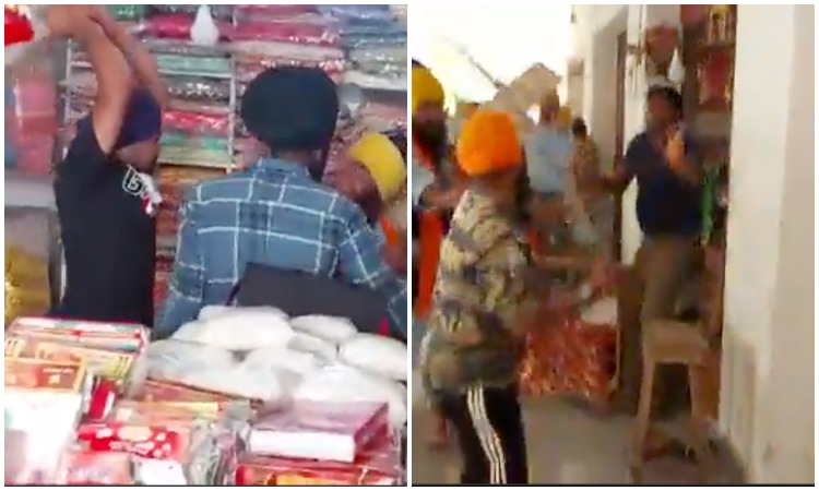Khalistani mob vandalise shops inside Kali temple in Patiala, attack Hindus with swords: Video goes viral