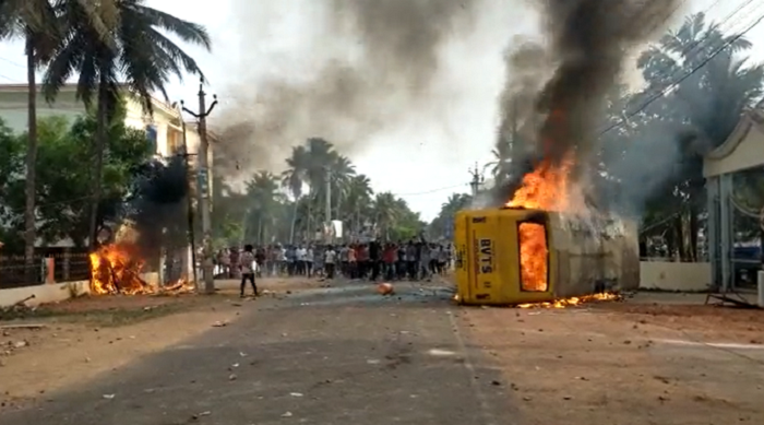 Andhra Pradesh: Restrictions imposed after violent protests against renaming Konaseema district after Dr. BR Ambedkar, houses of minister and MLA attacked