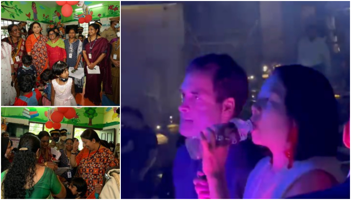 Amethi MP Smriti Irani visits Wayanad to review implementation of government schemes while Wayanad MP Rahul Gandhi is busy partying