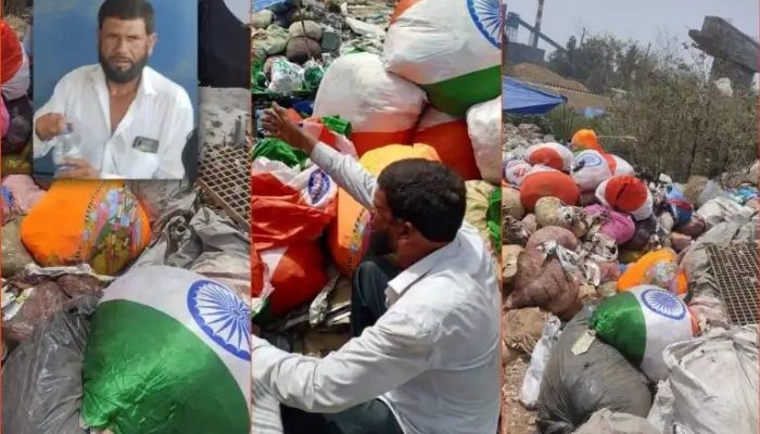 Gujarat: Scrap godown manager Liaquat Khan arrested after bundles of scrap found tied in national flag and Hindu religious banners