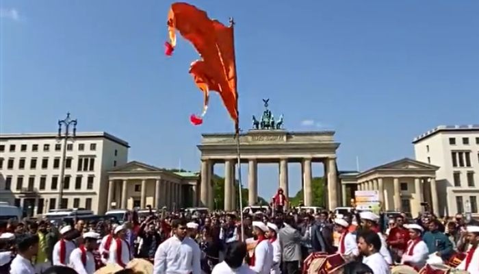 Bhagwa flag in Berlin: Dhol-Tasha celebration on Modi’s arrival in Germany faces Hinduphobic vitriol