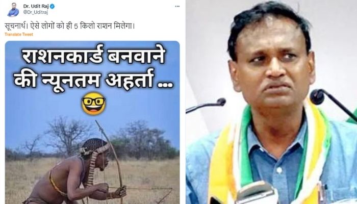 Congress leader Dr Udit Raj shares a meme mocking Adivasis; netizens slam him for stereotyping tribals