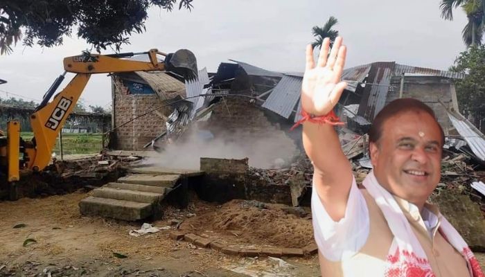 Assam: Bulldozers in action, 5 illegal houses of rioters accused of setting police station on fire demolished