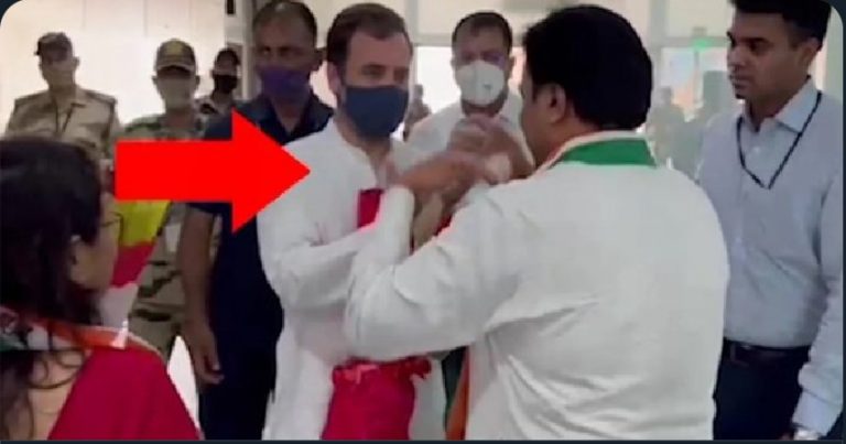 Rahul Gandhi refuses to accept Khadi mala offered to him by party members at Vadodara airport: Watch viral video
