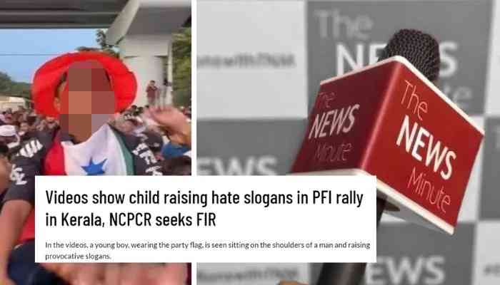 ‘They were directed towards Sanghis’: The News Minute rationalises Islamist slogans calling for the death of Hindus at PFI rally