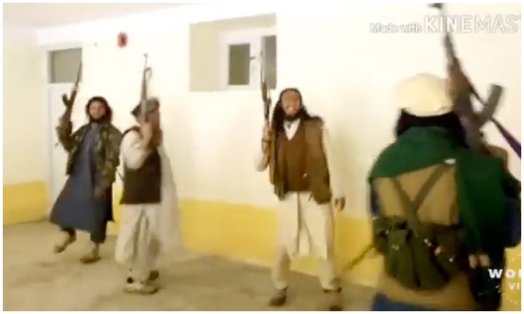 Watch: Armed Taliban men dance inside classroom after closing girls’ school