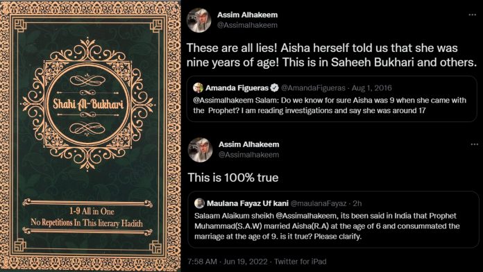 Amidst the Nupur Sharma controversy, Assim Alhakeem confirms as '100% true' when asked a similar question about the Prophet's marriage