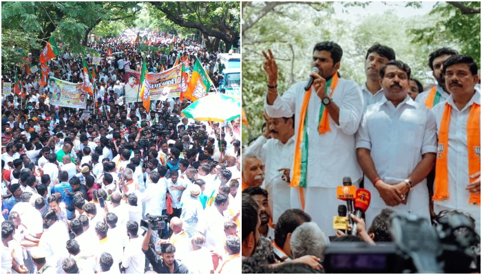 Tamil Nadu: BJP chief K Annamalai, 5000 others booked by police for protests demanding cut in fuel prices as per DMK’s poll promise