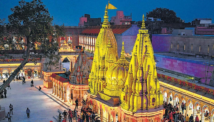 Kashi Vishwanath Temple gets a golden makeover: Gold plating of temple shikhara and door frames completed, restoration of outer artistic walls underway