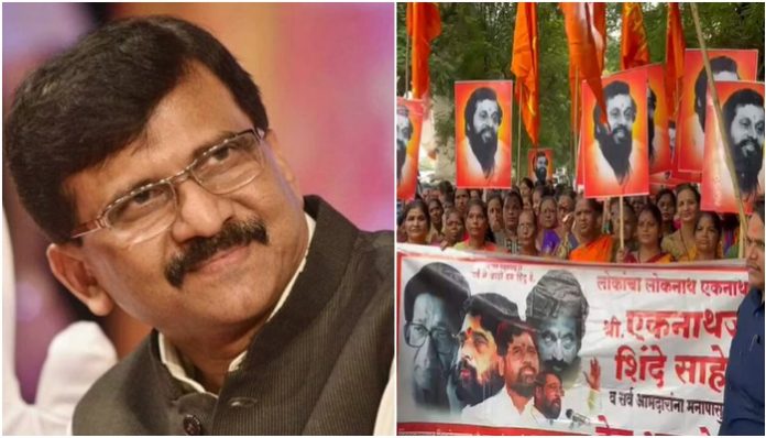 Shiv Sena workers supporting Eknath Shinde call Sanjay Raut 'Bha*wa' and criticize him for creating divide in the party