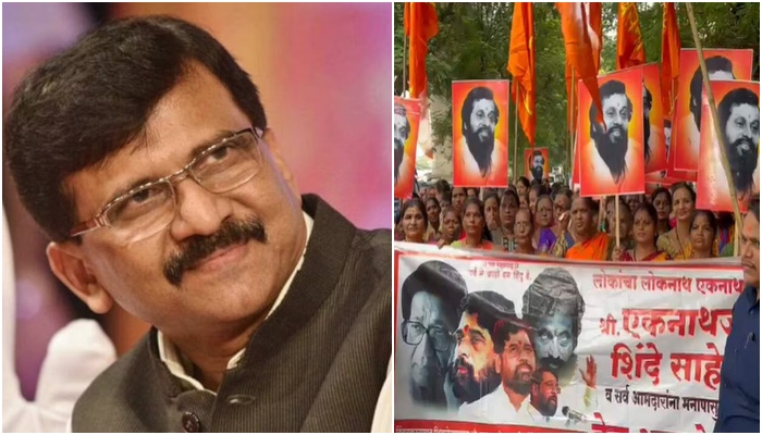 ‘Vo Gaddar hai, Bha*wa hai’, Shiv Sena workers supporting Eknath Shinde protest against Sanjay Raut for creating divide in the party