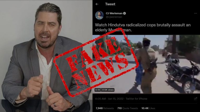 Fake news peddler CJ Werleman share misleading old video to label Police as ‘Hindutva radicals,’ Islamists use it to threaten Hindus with bomb blasts