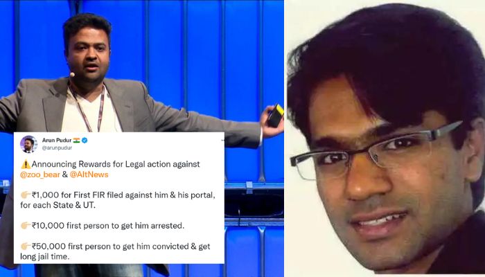 Entrepreneur Arun Pudur announces reward for legal action against AltNews’ Mohammed Zubair over Hinduphobic posts