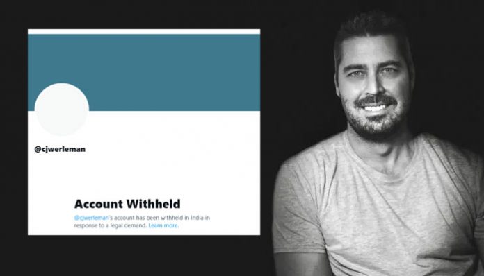 CJ Werleman account withheld in India