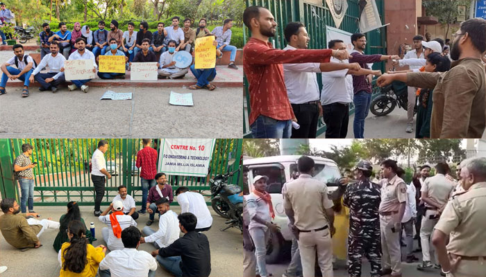 Jamia Millia: Islamists and Leftist students bar ABVP from holding awareness event on waste management, shut campus gates amid chants of ‘Allah-hu-Akbar’