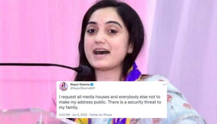 Nupur Sharma urged media houses not to share her address