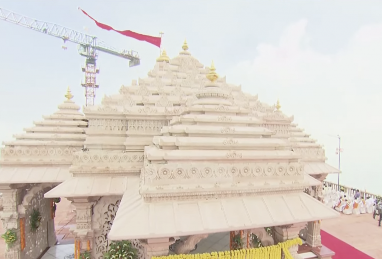 PM Modi’s ‘Somnath’ moment as he unfurls the Dhwaja at Kalika temple in Pavagadh that was destroyed by Mahmood Begda