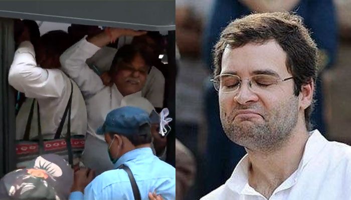 Ahead of Rahul Gandhi’s appearance before ED, Congress leaders create a ruckus, and protest against the law of the land
