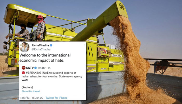 UAE suspends re-export of Indian wheat: Low IQ Islamists rejoice after NDTV report said UAE banned import of Indian grain