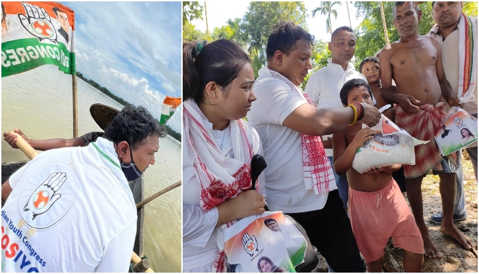 ‘Aapda mein avasar’: Congress uses Assam floods to promote Rahul Gandhi, distribute relief material with his pictures stuck on it
