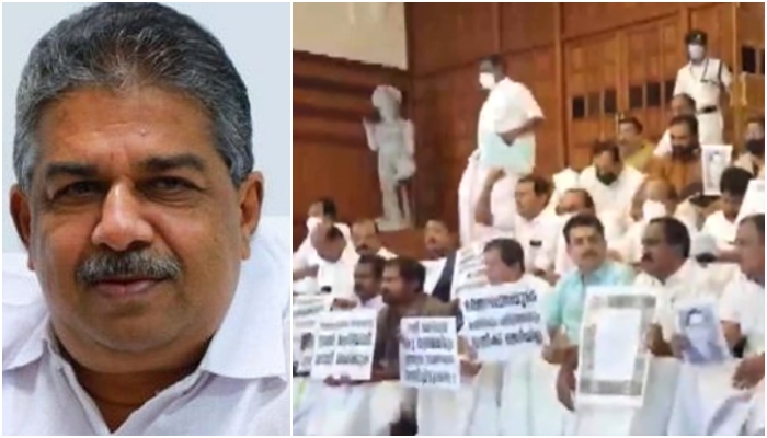 Kerala: Opposition MLAs protest against Minister Saji Cheriyan for his objectionable remarks on Constitution, demand resignation