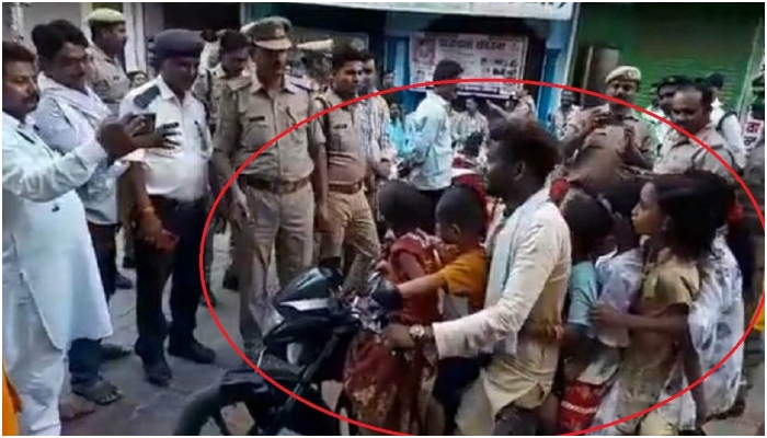 Uttar Pradesh: After 27 persons in auto, 7 people caught riding a bike for eating ice cream, video viral