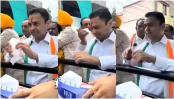 Congress MP Nakul Nath removes Tilak before entering in Islamist area in Chhindwara