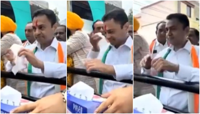 Madhya Pradesh: Congress MP Nakul Nath wipes off Tilak from his forehead before entering Muslim majority area, video goes viral