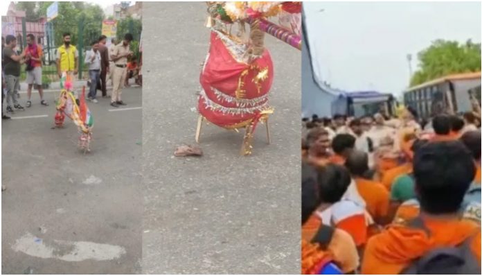 Piece of meat thrown at Kanwar Yatra in Delhi's Seelampur, Hindus protest